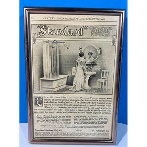 Vintage 1930's Century Advertisement for Standard Sanitary Mft Co. Newer Frame
